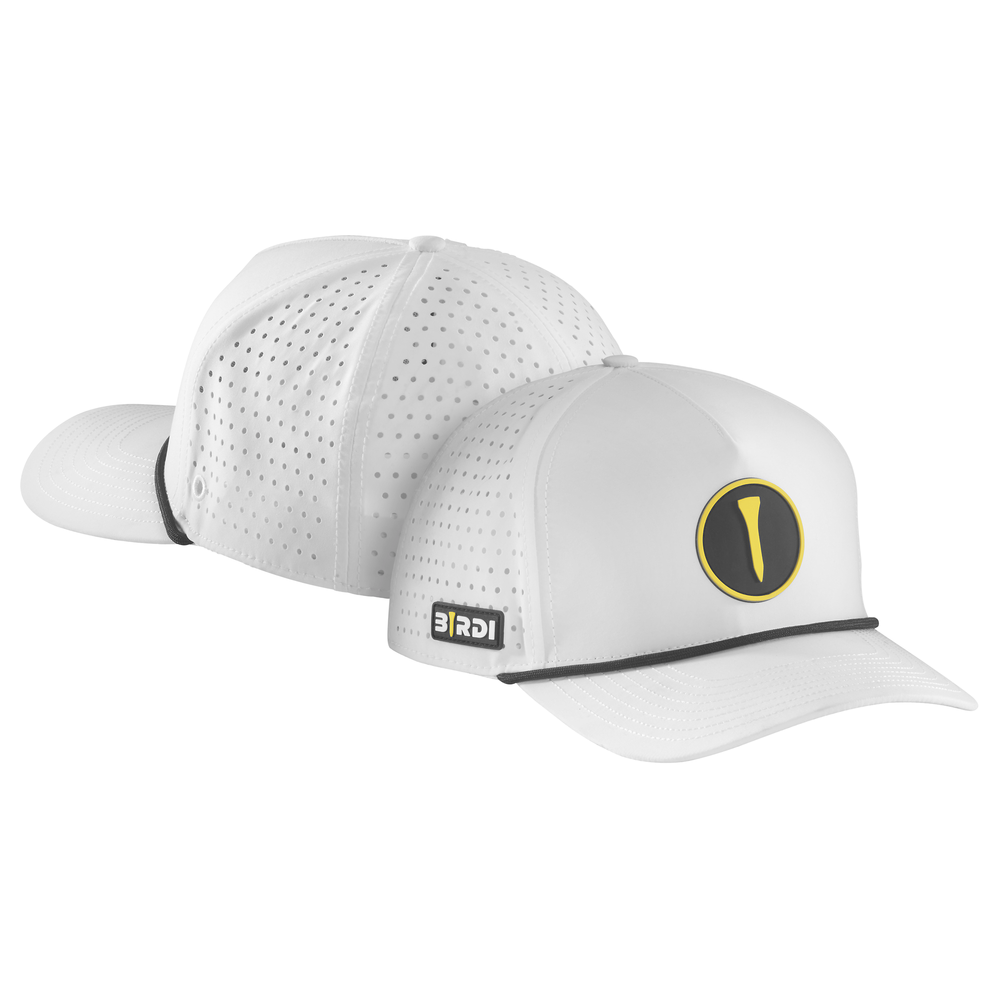 Greenside Perforated Hat - Performance White Golf Hat - birdiproshop